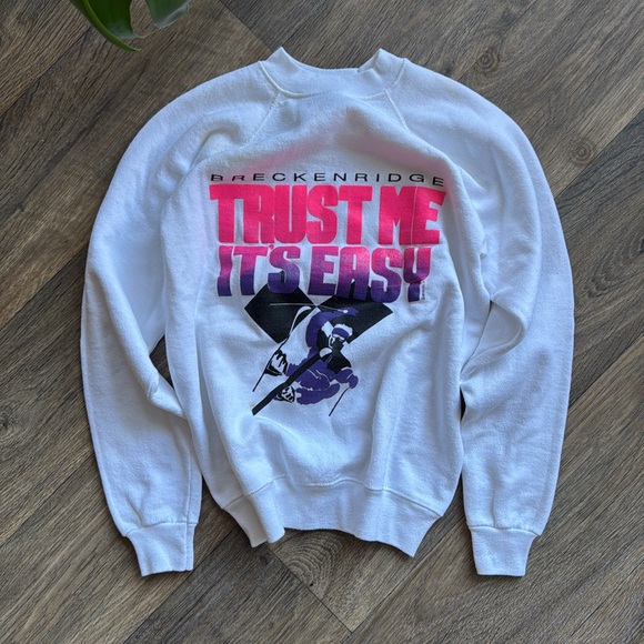 breckenridge Sweaters - vintage vtg rare ski crewneck Breckinridge “trust me its easy…not” sweatshirt L